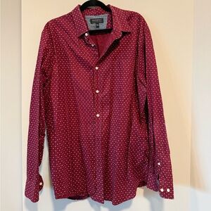 Banana Republic Men's Maroon Patterned Shirt XXL